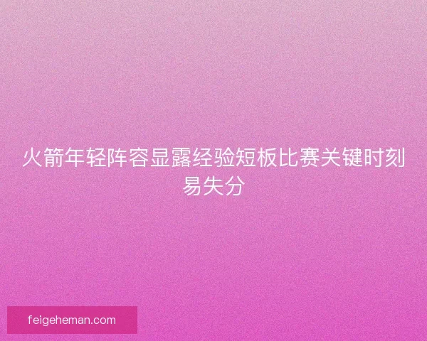 火箭年轻阵容显露经验短板比赛关键时刻易失分