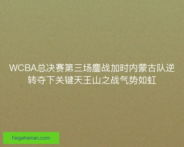 WCBA总决赛第三场鏖战加时内蒙古队逆转夺下关键天王山之战气势如虹